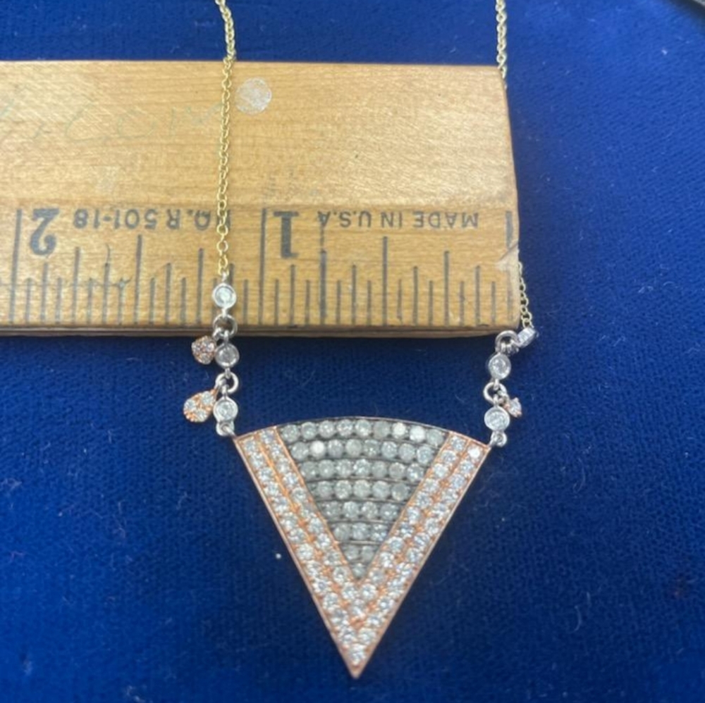 MeiraT Diamond Triangle necklace - Picture 13 of 13